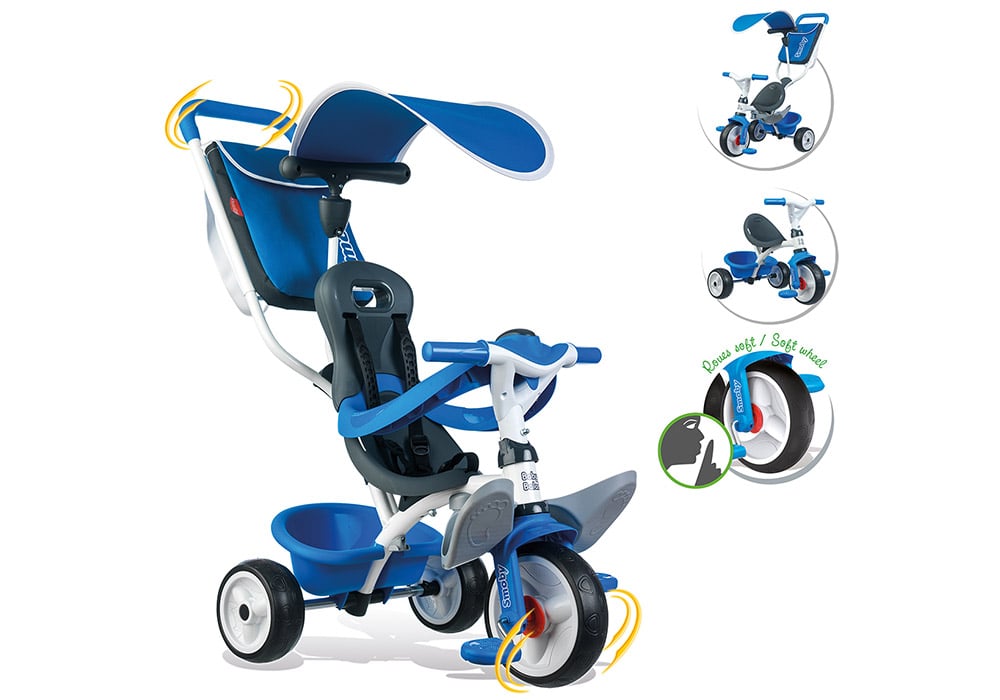 Le tricycle Baby Balade bleu Un vélo en métal évolutif pour les enfants