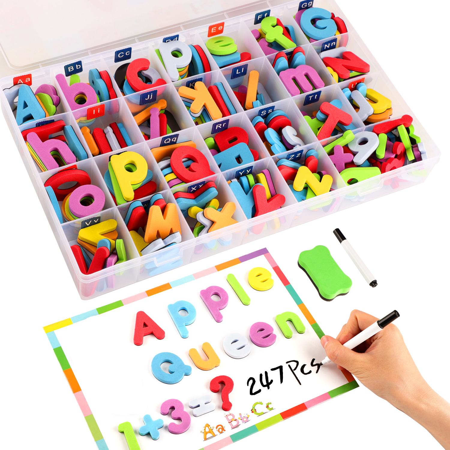 KingbeefLIU Jouet Multicolore Numéros Magnétiques Alphabet Réfrigérateur Aimant Apprentissage éducation Enfants Jouet Lettre Majuscule # 