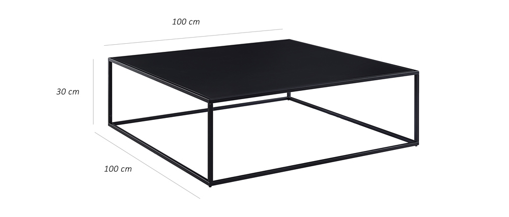 Table basse en métal - L 100 x P 100 x H 30 cm