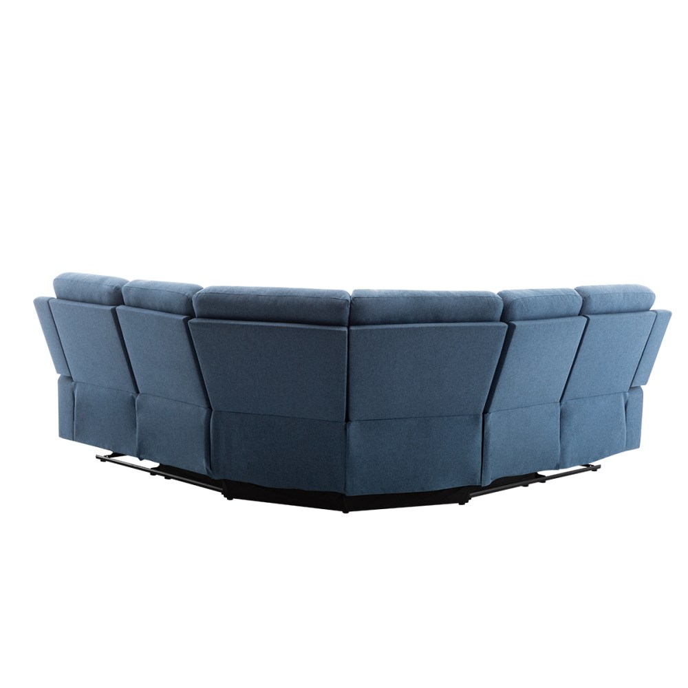Canapé d'angle en tissu avec 2 assises de relaxation manuels