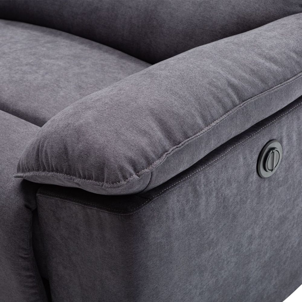 Canapé en tissu avec 2 assises de relaxation électriques