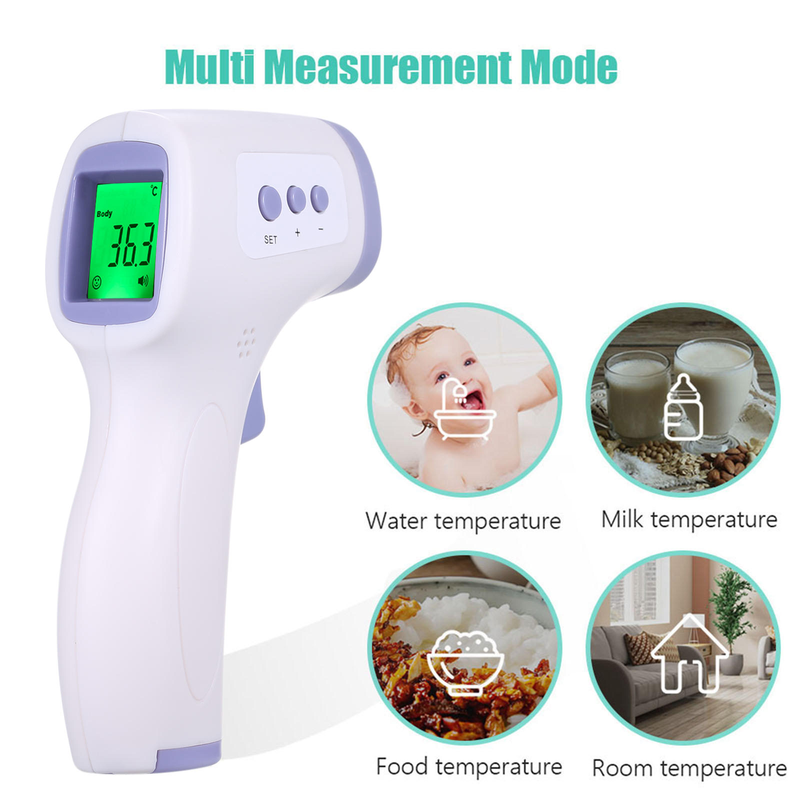 Thermomètre infrarouge sans contact 1Pc thermomètre IR à affichage LCD numérique pour outils de mesure de température domestique 