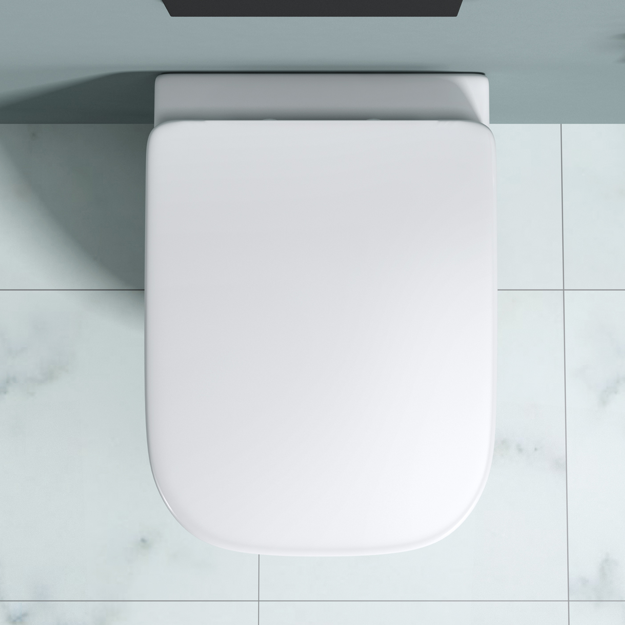 WC toilette WC suspendu abattant silencieux lunette de WC AIX106 larg x prof x haut 35,5 x 48 x 25cm 