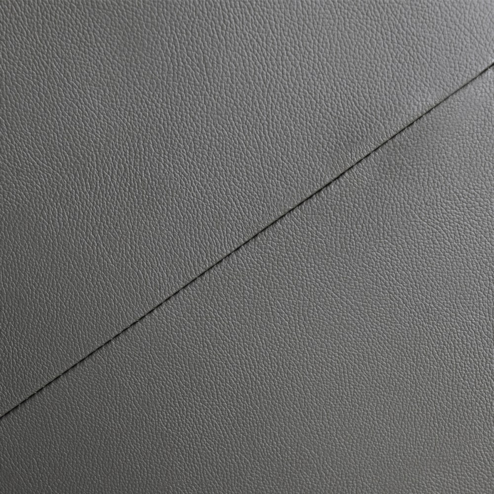 AUSTIN Canapé 3 places gris - Cuir de vachette - L 204 x P 88 x H x 85 cm