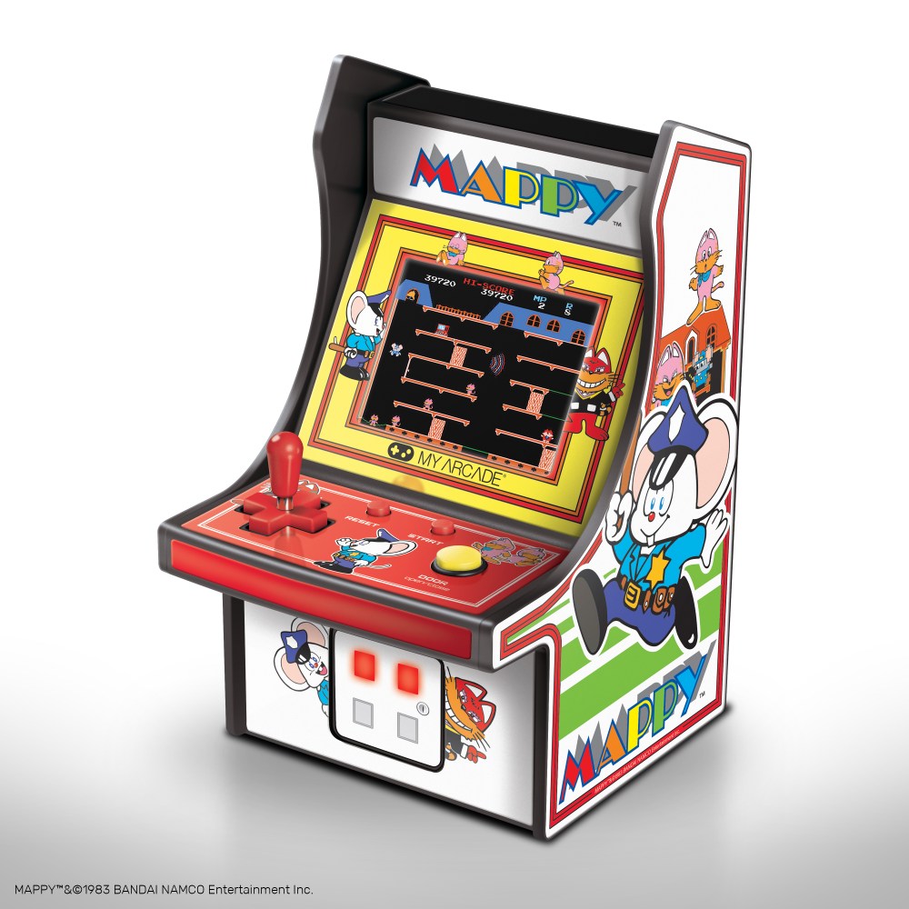 Sorti pour la première fois en 1983, le jeu d'arcade Mappy est un classique des gamers. Guidez la souris Mappy à travers la dimension Meowkies et aidez-là à récupérer un butin volé tout en évitant les chats sur son passage.