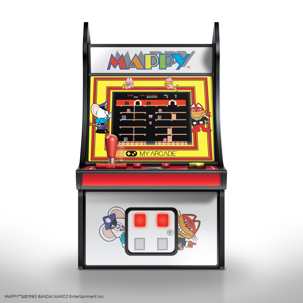 Sorti pour la première fois en 1983, le jeu d'arcade Mappy est un classique des gamers. Guidez la souris Mappy à travers la dimension Meowkies et aidez-là à récupérer un butin volé tout en évitant les chats sur son passage.