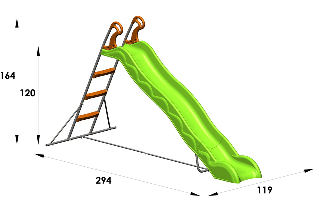Toboggan 2.63 m de glisse – avec échelle 3 marches
