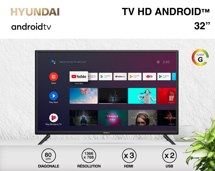Android TV 32 pouces 80 cm petite taille smart TV televiseur