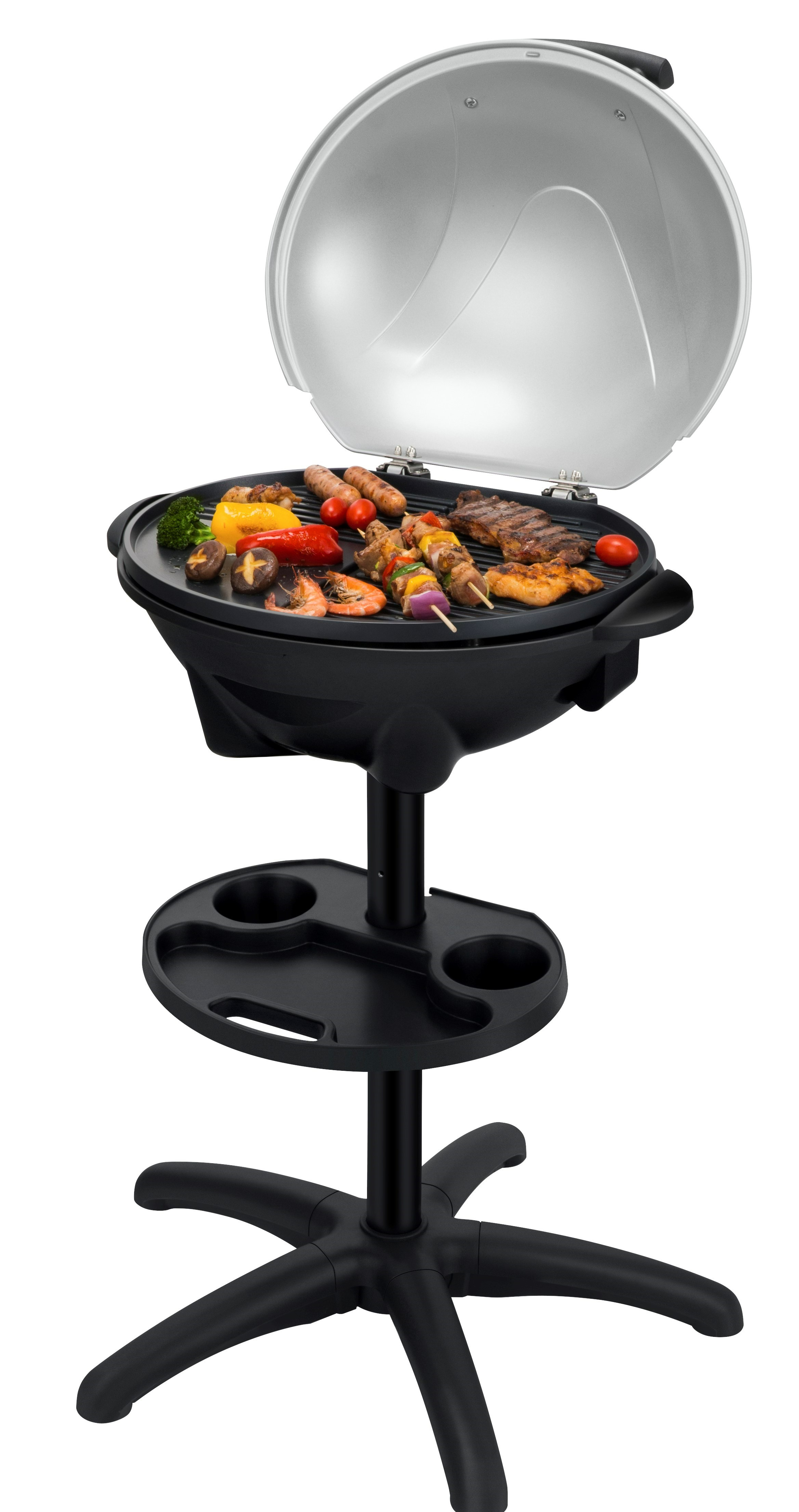 Cast Aluminium Plate Black 2400 W Adjustable Thermostat Grill Surface 44 x 33 cm SENYA SYCK-G045 Electric Standing Grill 2-in-1 Table Grill with Removable Lid 