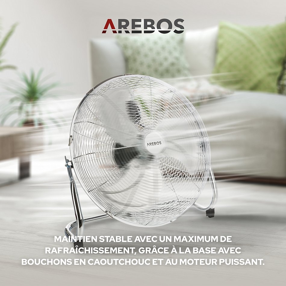 Arebos AREBOS 3D Ventilateur de sol Circulateur d'air Ventilateur sur pied Ventilateur 