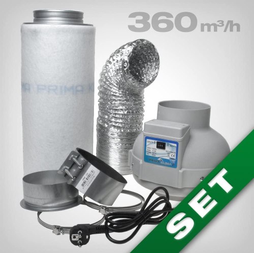 Kit de ventilation 125mm Prima klima avec filtre a charbon