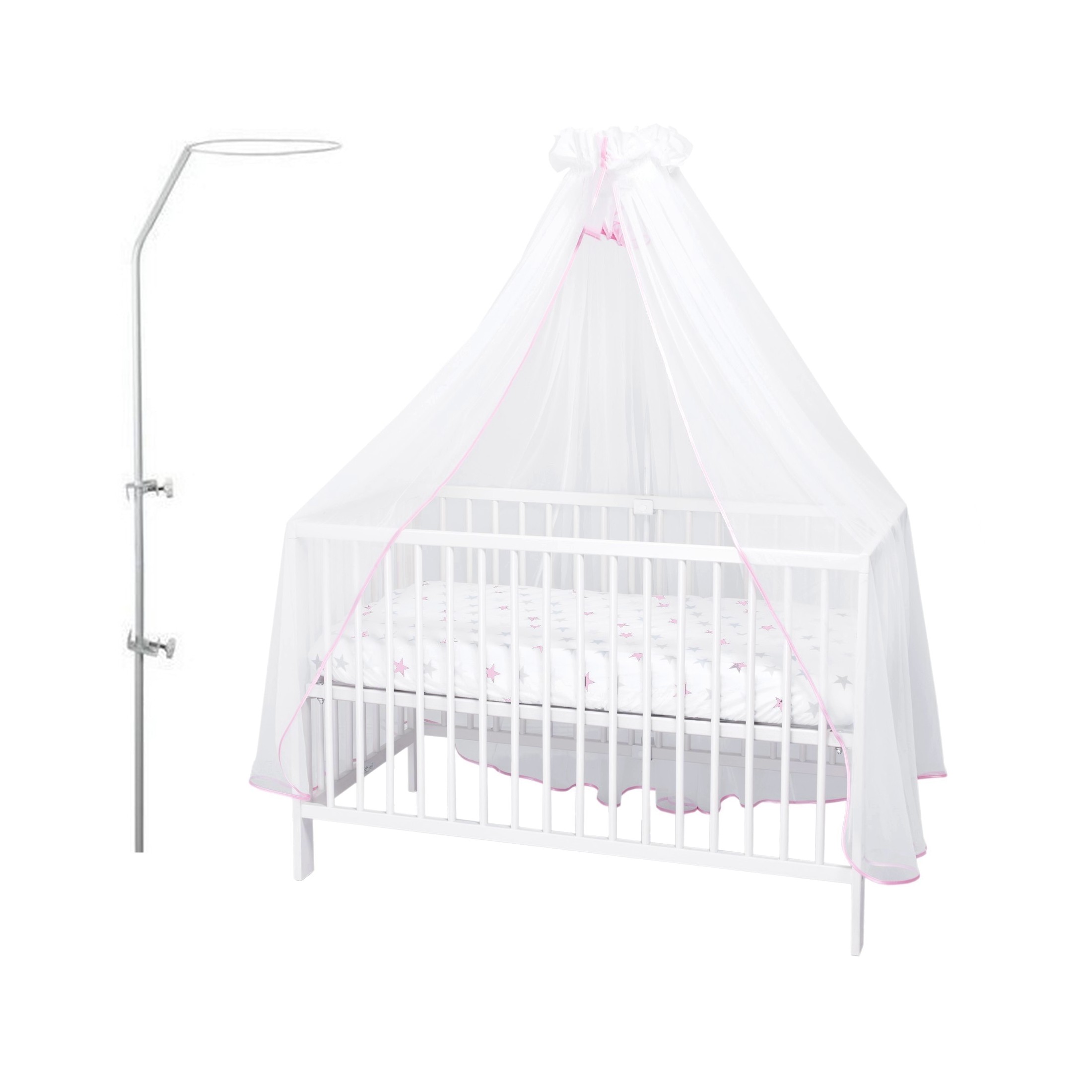 voile qualité LUX grande taille Beige Ciel de lit bébé XXL Callyna ® Moustiquaire décorative pour lit bébé 