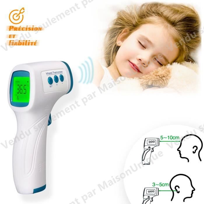 HMY Thermomètre Frontal et auriculaire numérique Infrarouge sans Contact pour bébé et Adulte