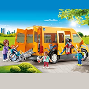Playmobil école aménagée bus scolaire