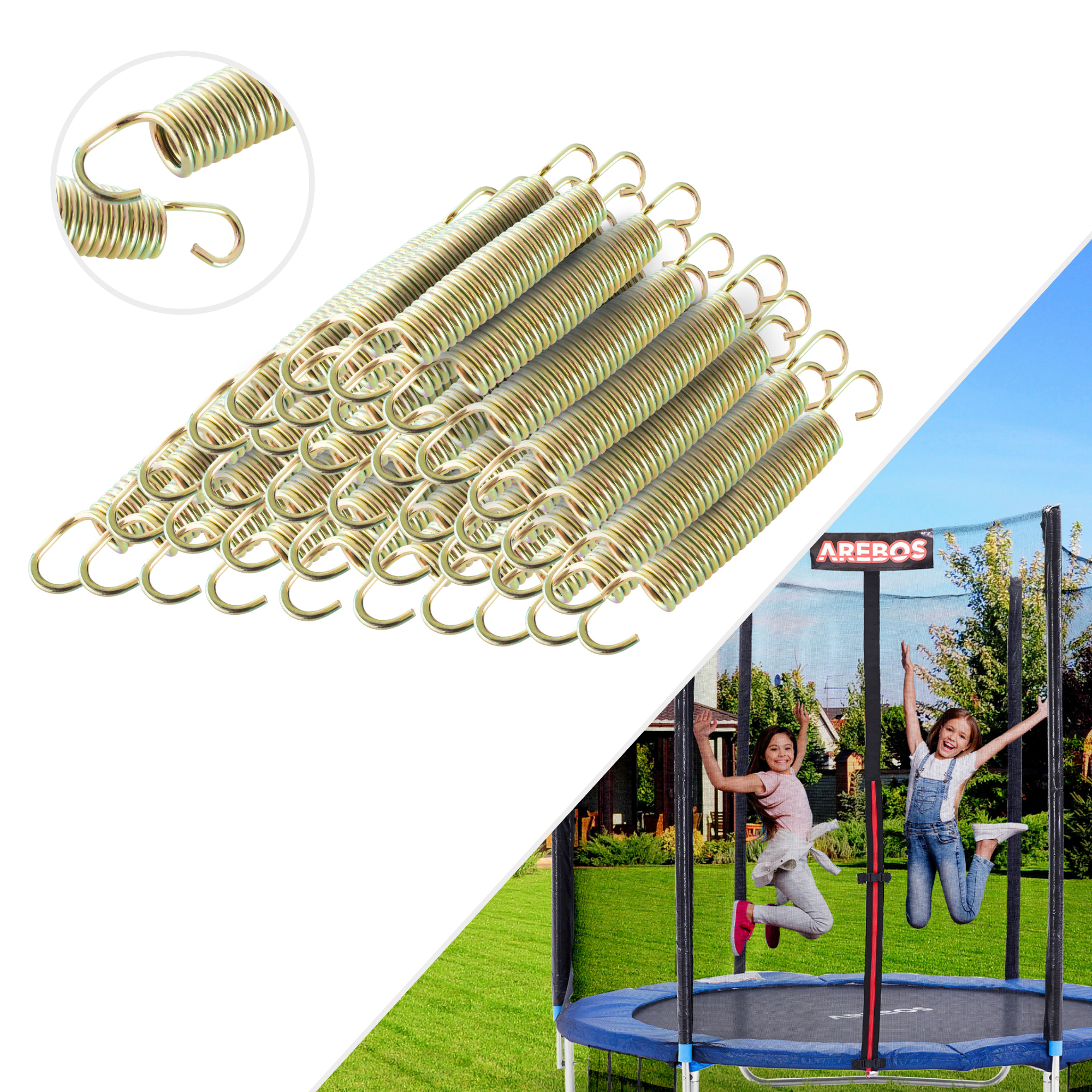 Arebos AREBOS Ressort Trampoline Ressorts Traction Ressorts Acier Ressorts Remplacement 