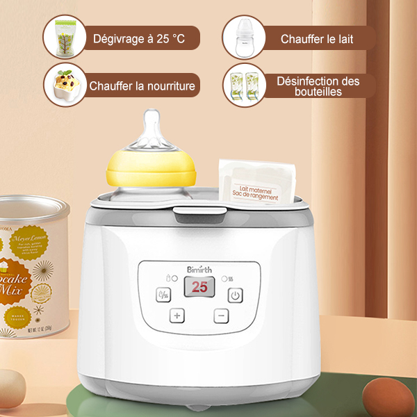 Chauffe Biberon,Sterilisateur Biberons Chauffe-Aliments Pour BéBéS 5 En 1 Et DéGivrage Sans BPA 