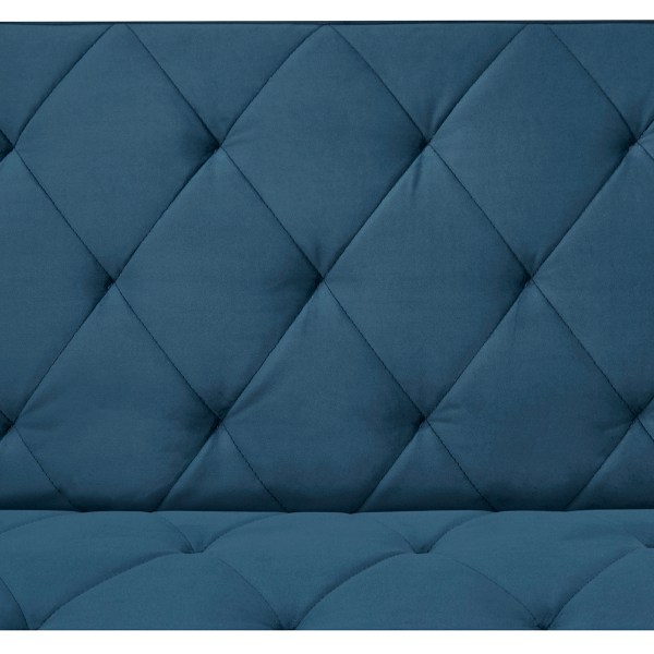 Canapé d'angle 3 places réversible - velours bleu