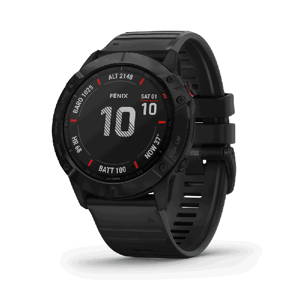 Garmin Fenix 6 Pro - montre connectée GPS multisports - black avec bracelet noir