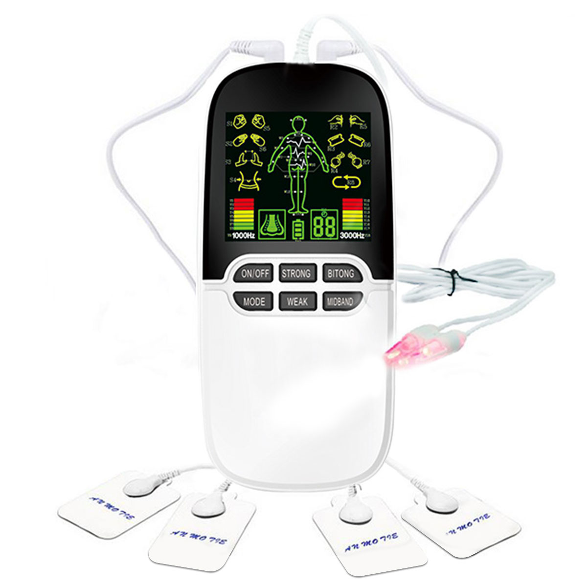 Createjia 15 PCS Électrode De Massage Électrostimulateur Pour Le Stress Du Nerf Sciatique Anti-douleur Et La Douleur Musculaire Noir 