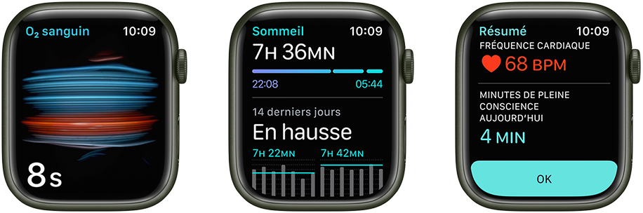 Apple Watch Series 7 GPS - 41mm - Boîtier Blue Aluminium - Bracelet Abyss Blue Sport 
