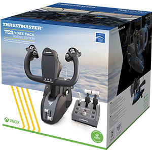 Thrustmaster TCA Yoke Pack Boeing Edition, Gouvernail Pendulaire et Commandes des Gaz, Répliques sous Licence Officielle Boeing, Structure du 100% métal, Fonction Pilote Automatique, Xbox et PC
