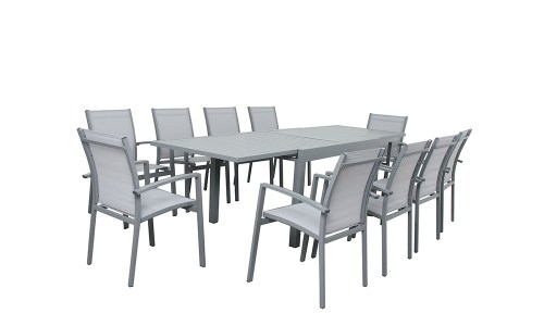 Table de jardin extensible en aluminium ANDRA gris