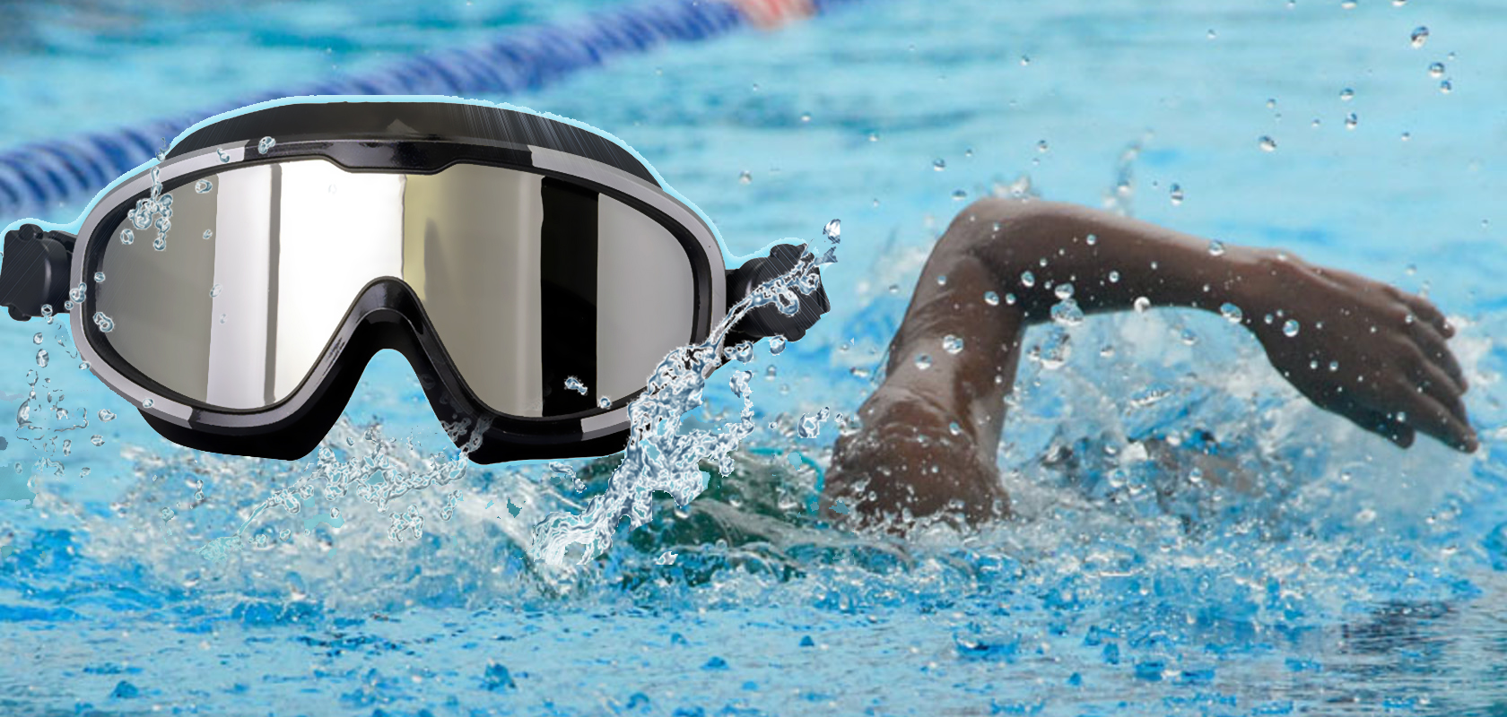 adolescents sans fuite Funní Día Lunettes de natation à vision panoramique femmes protection UV pour adultes hommes anti-buée