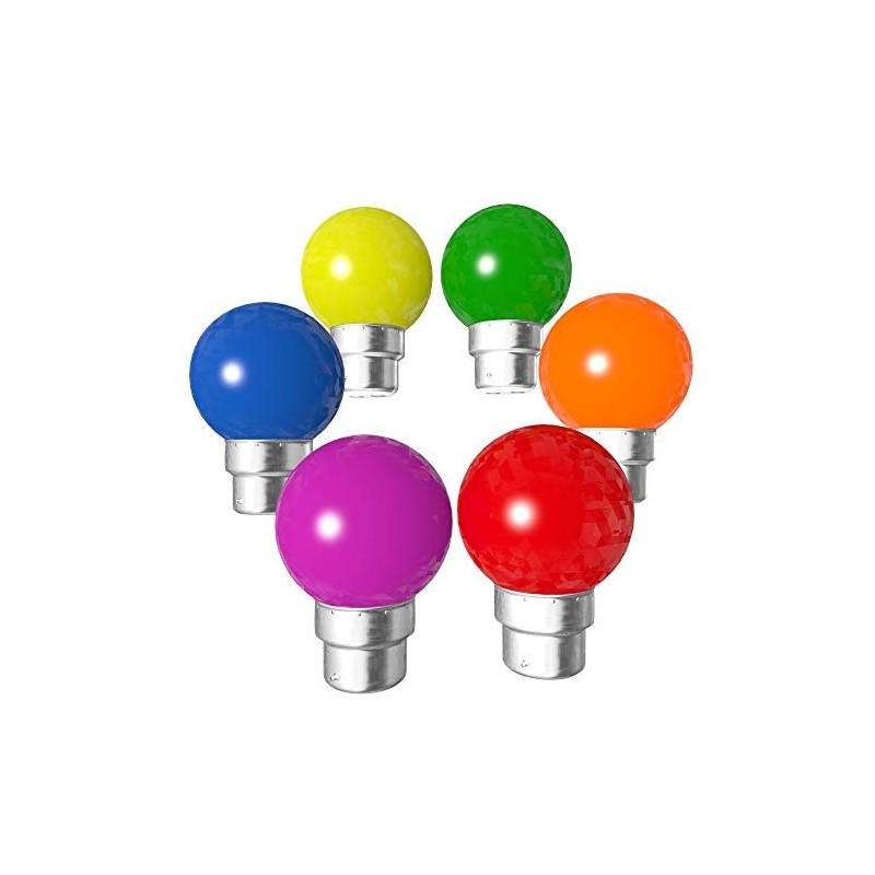 Rouge/jaune/vert/bleu/orange. lot de 50 ampoules colorées 25 W E27  