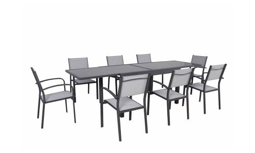 table de jardin aluminium anthracite 8 personnes LIO