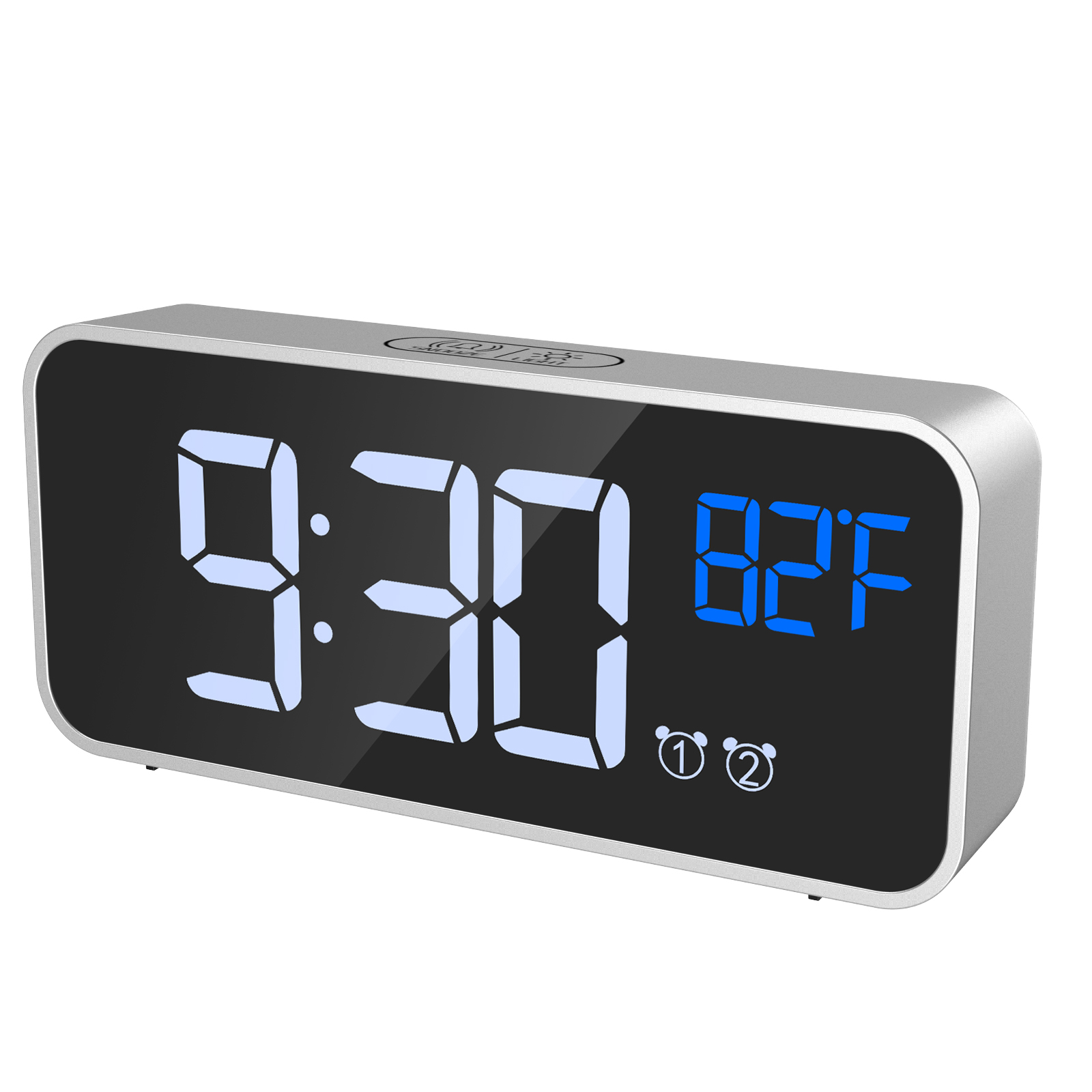 Grand écran LCD numérique 3D DEL Mur De Bureau Horloge usb 12/24 Heure Dispaly alarme snooze Bon état 