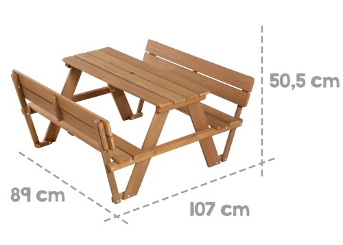 Dimensions de la table pique-nique pour enfants