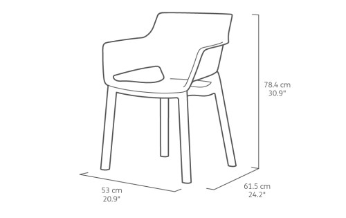 dimensions chaise gris foncé