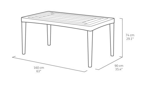 dimensions table d'extérieur gris