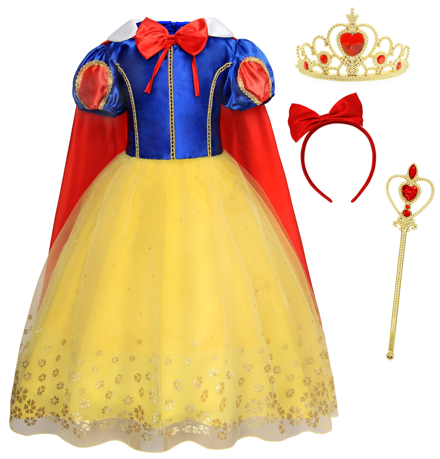 AmzBarley Fille Enfant Déguisement de Princesse Reine des Neiges Robe Costume Cosplay Fête Anniversaire Habiller Carnaval Halloween Soirée avec Cap
