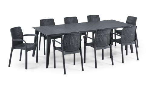 table lima 8 personnes gris
