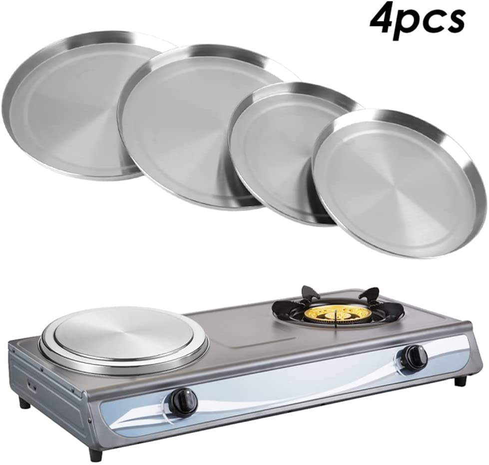 4PCS de cuisine en acier inoxydable Stove Top couvre bec rond Cuisinière Protection 
