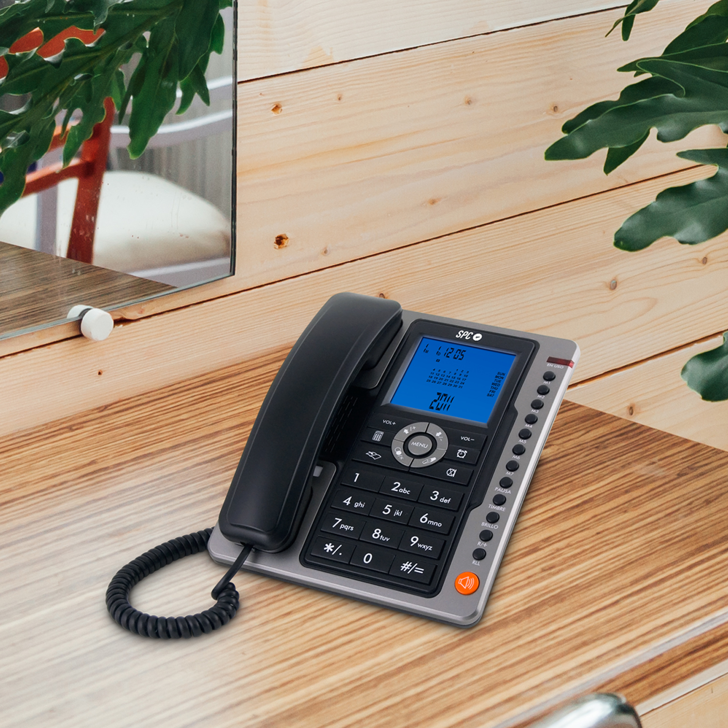 SPC Office Un téléphone Fixe avec 3 mémoires directes Identification d'appels et Mains Libres 
