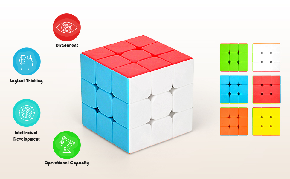 Speed Cube® 3x3x3 Stickerless Magic Puzzle Cube de Vitesse Magique Cadeau de Vacances pour Enfants Adultes sans Autocollant 
