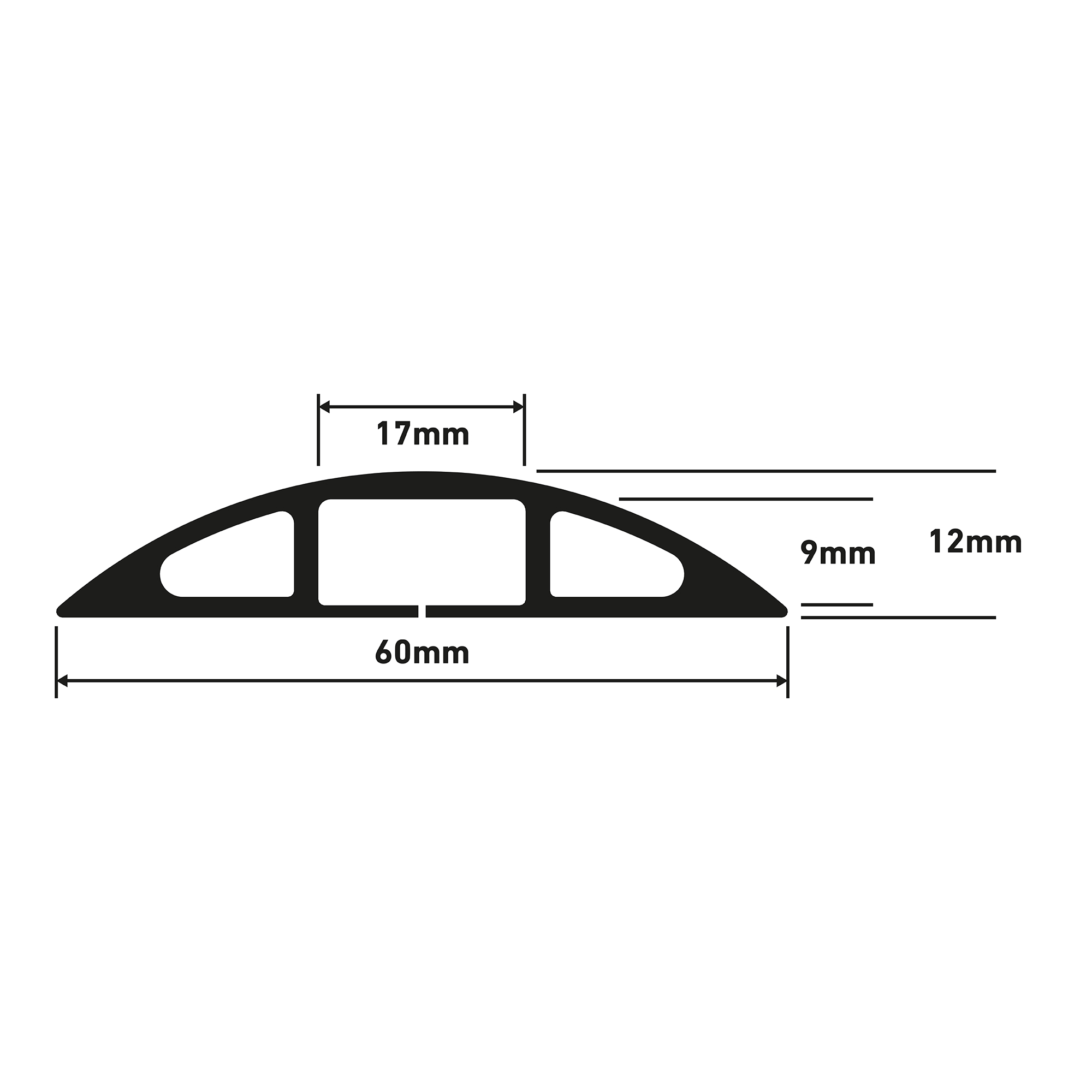 Gris D-Line CC-2 Passage plancher dusage léger 1,8m longeur 
