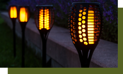 Grandes lampes solaires de jardin - HOMEPROTEK - 96 LEDs - Étanche IP65 - Éclairage exterieur effet flamme
