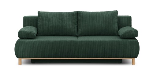 canapé lit pour 2 personnes très confortable en velours côtelé vert foncé